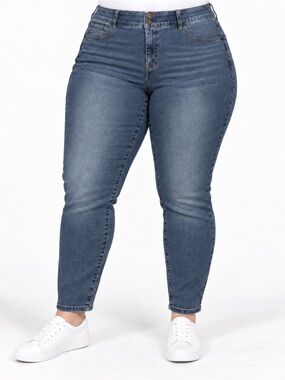 Lane Bryant High Rise Skinny Jeans Plus Size 18 Stretch Denim Double Button